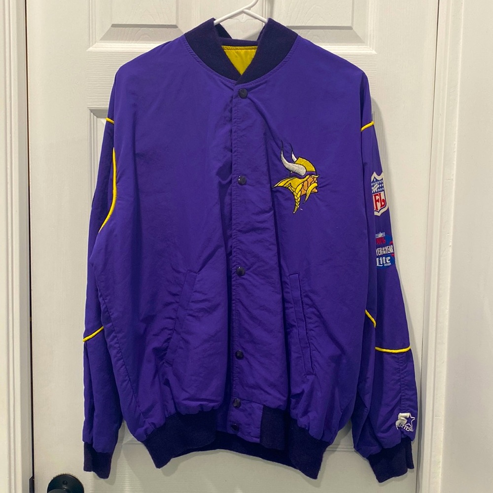 Starter Vintage Team NFL Minnesota Vikings Button Snap Jacket